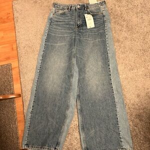 Zara Blue Wide Leg Jeans Size 8